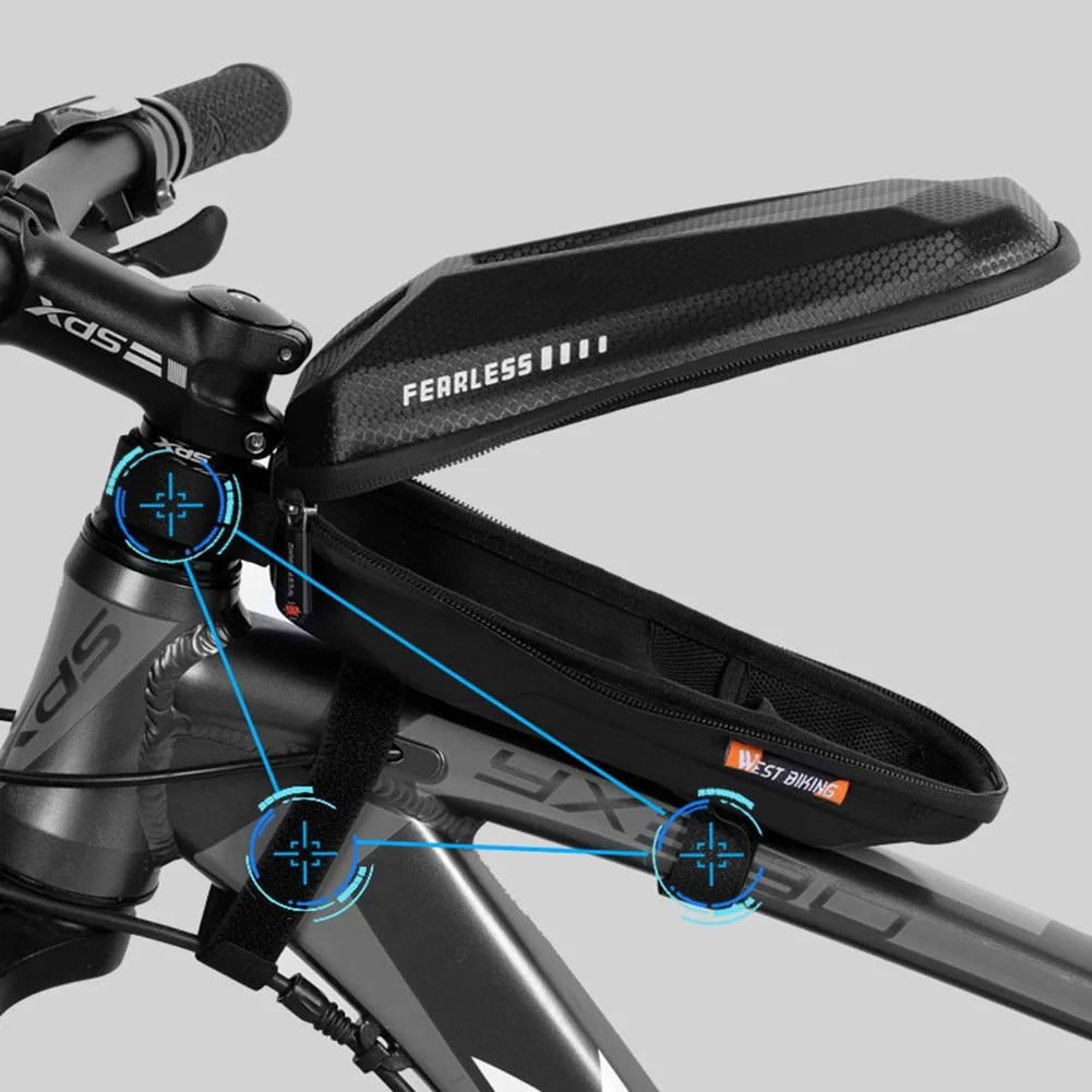 

1.5L Bicycle Bag 24*10.5*8cm Bicycle Black Cycling Frame Front Holder MTB