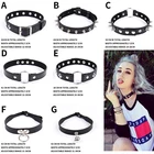 Женский кожаный чокер в готическом стиле, ошейник-чокер в стиле Харадзюку с заклепками и шипами, Ювелирное Украшение для косплея, 2019