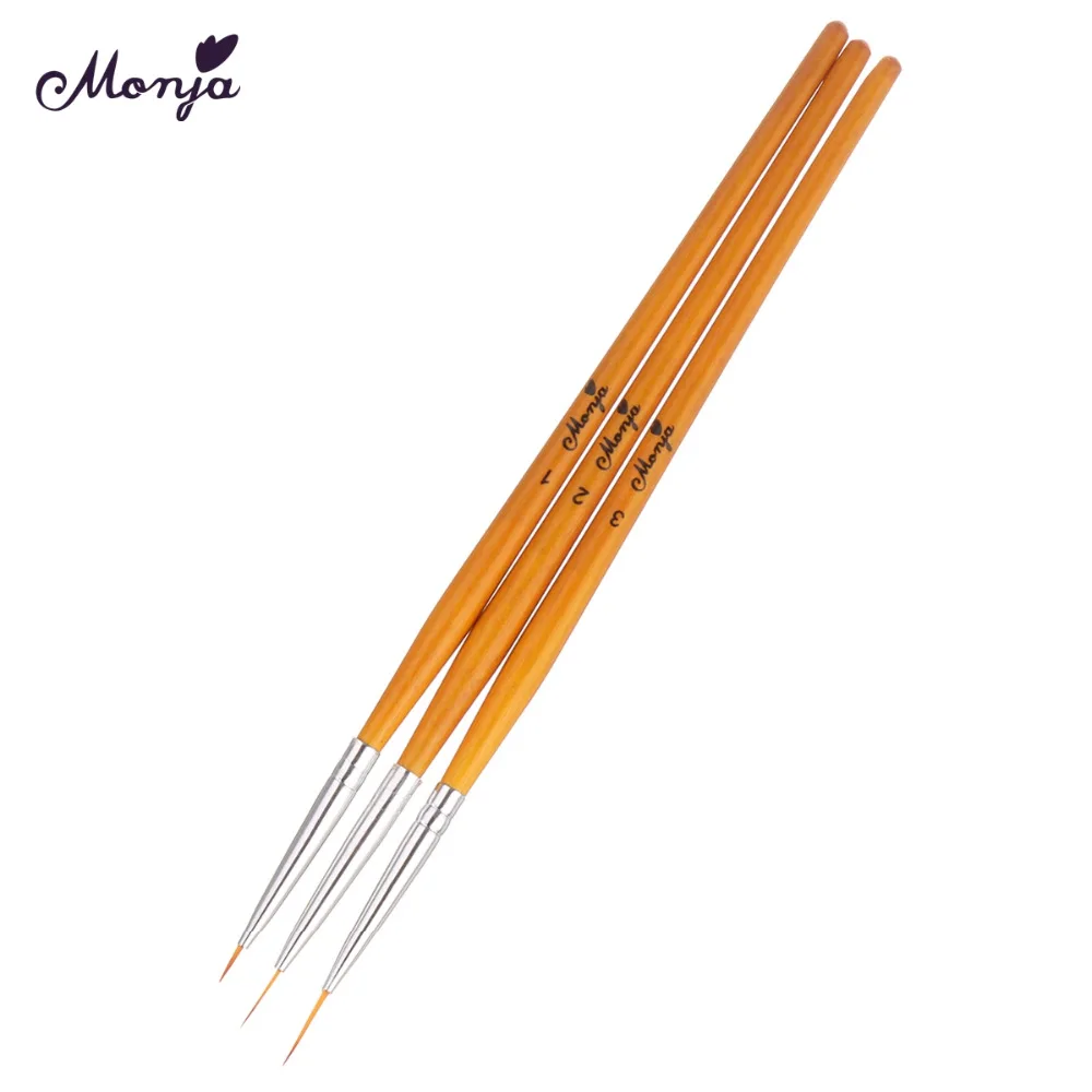 SKU001128 Monja 3 шт./компл. мульти Стиль ногтей Кисть Акриловая арт полоса маникюрный набор стразы французский цветок 3D сетки DIY инструменты для маникюра - Цвет: SKU001128