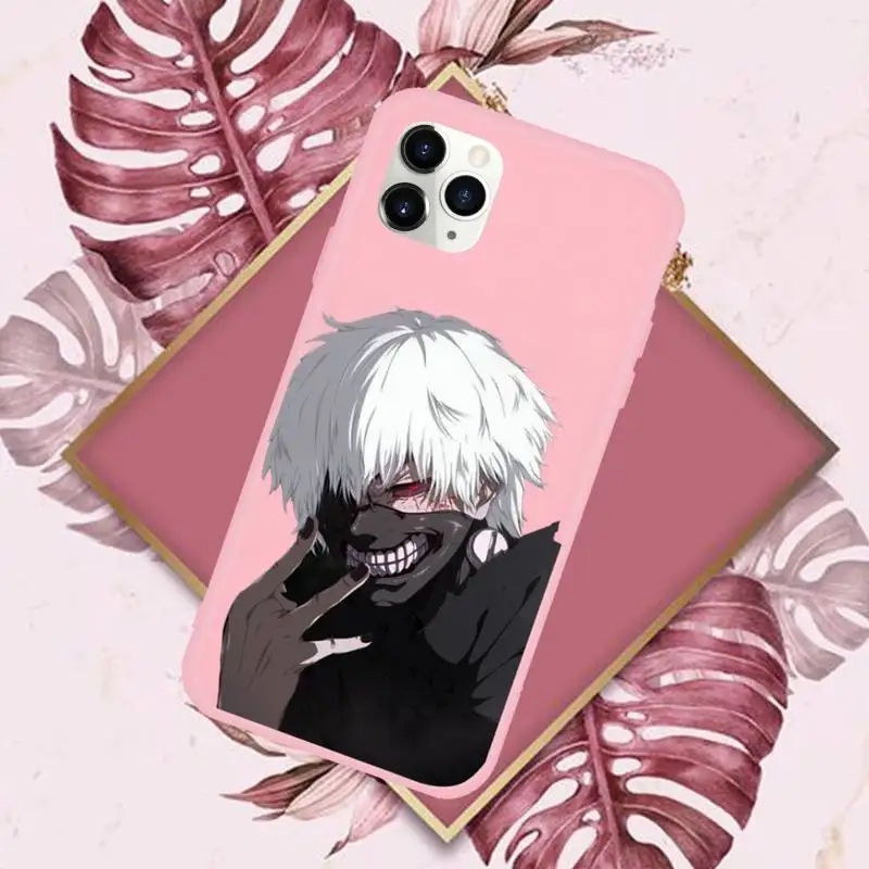 

Trendi Anime Ghoul Kaneki Ken untuk Phone Case Candy Color for iPhone 11 12 mini pro XS MAX 8 7 6 6S Plus X SE 2020 XR