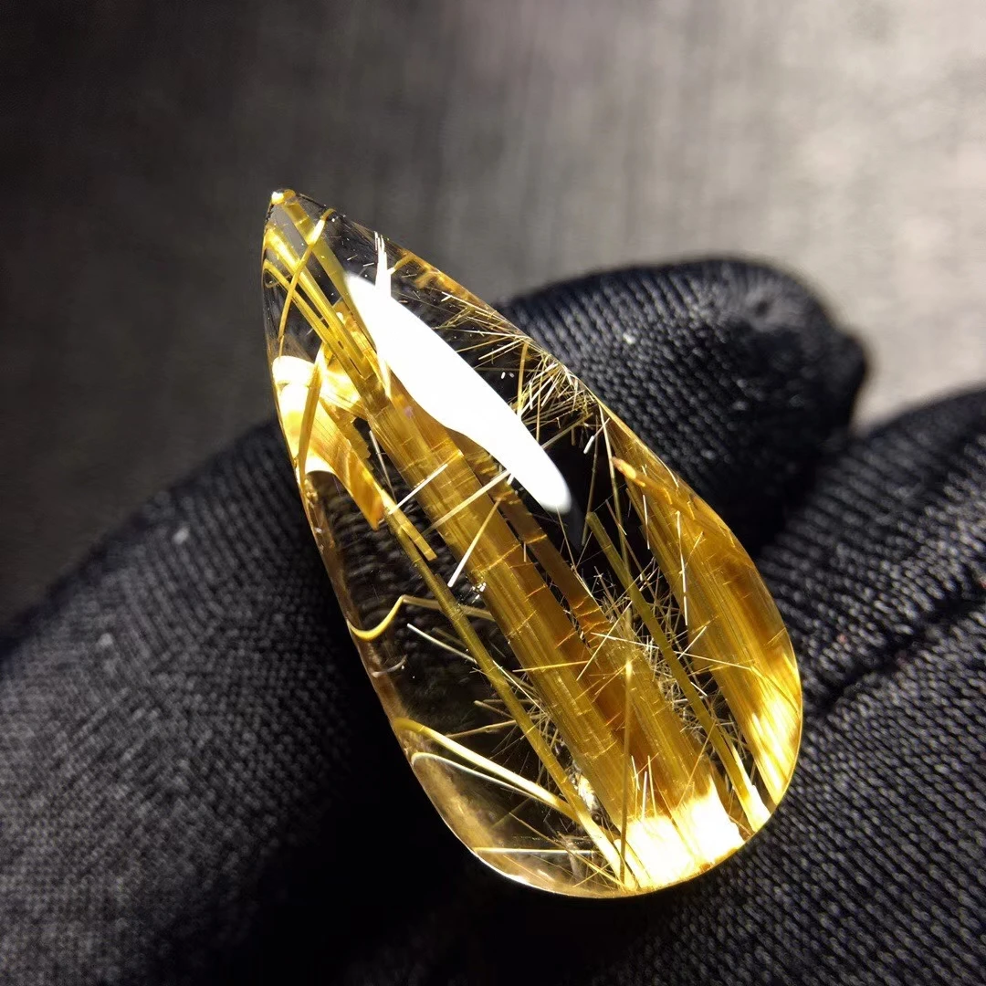 Сертифицированная Подвеска из натурального золота с рутиловым кварцем 27 8*16 3*9 3