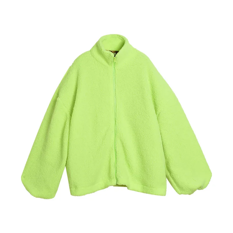 

Ladies Jacket Lamb Wool Warm And Loose Fashion Winter trend Padded Top For Indoor And Outdoor Ropa De Mujer Green
