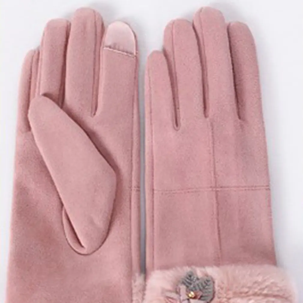 

Female Gloves Winter Outdoors Cold Proof Touch Screen Gloves Plush Keep Warm Windproof Cotton Gloves