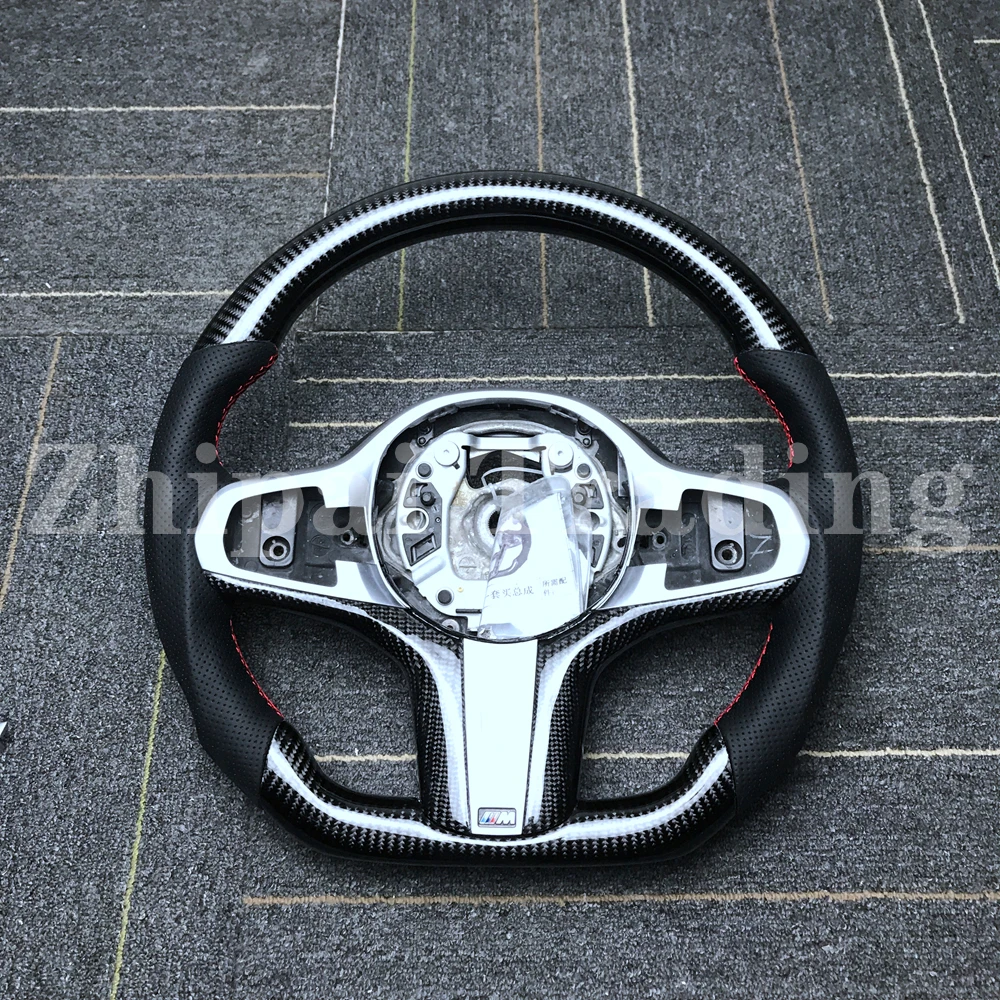 

Forged Carbon fiber perforated leather steering wheel For BMW new 5 Series M5 G30 G38 2018 2019 2020 assembly without airbag