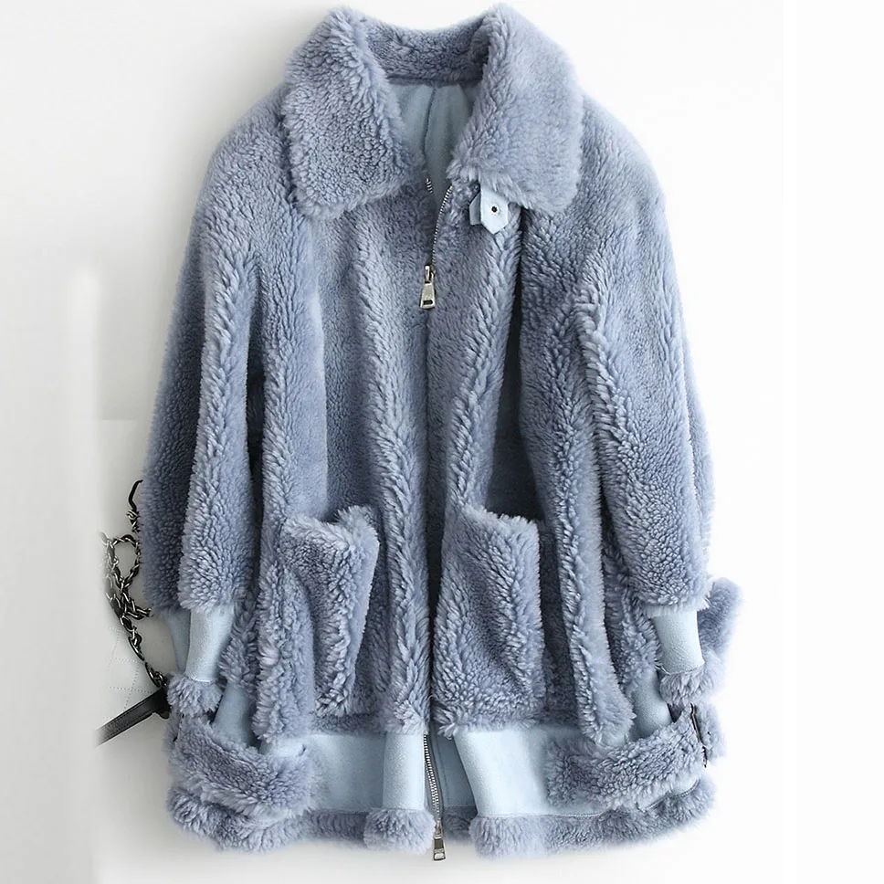 

Женская шерстяная куртка, с натуральным мехом, теплая, элегантная, повседневная, A062