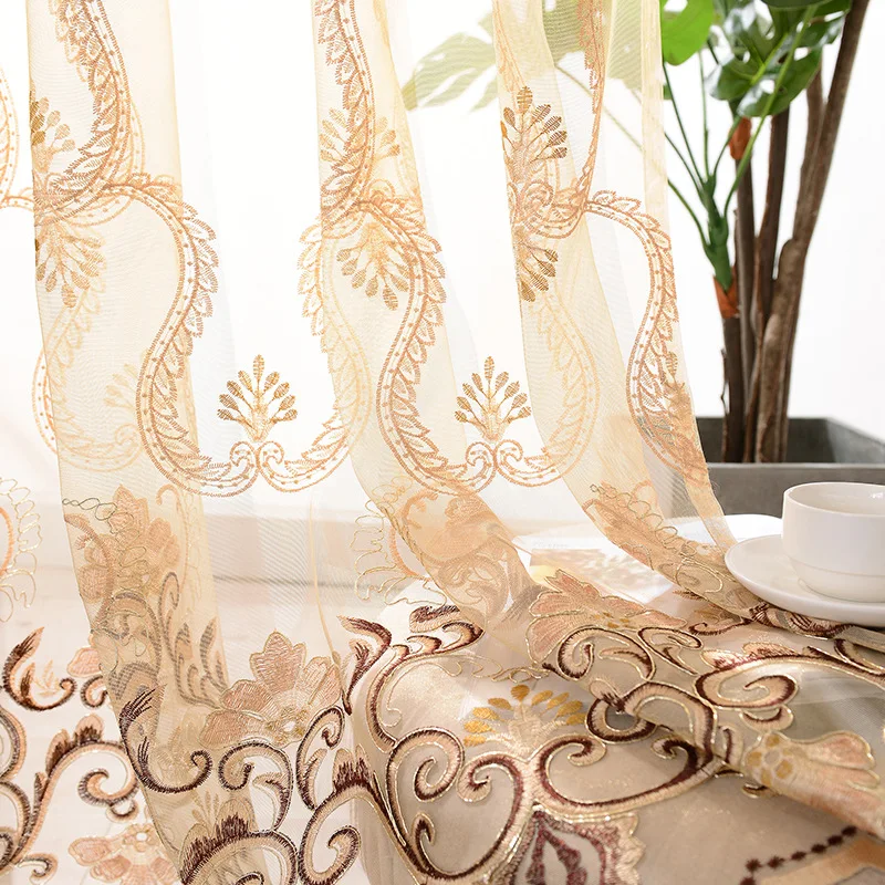 Европейские полузатененные шторы с вышивкой для гостиной столовой спальни. | Дом