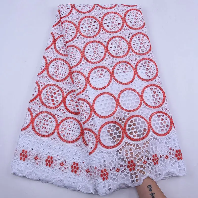

Latest African Net Lace Fabric Swiss Dry Cotton Punch Lace Embroidered 2020 High Quality Nigerian Laces Fabrics For Party S1932