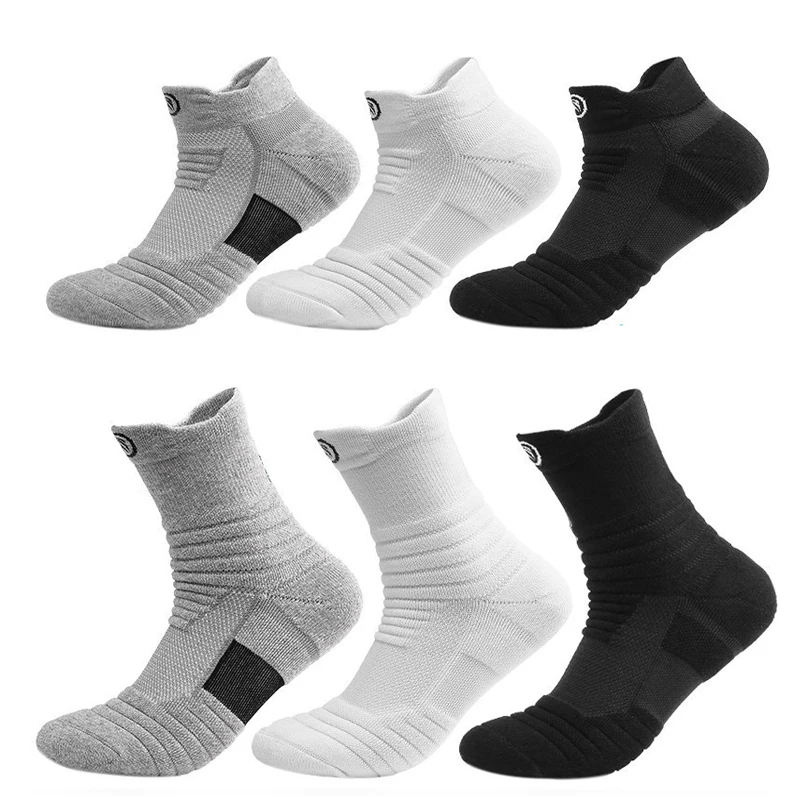 

1Pairs Running Socks Sports Football Cycling Men Women Breathable Anti Slip Moisture Wicking Cotton Loop Pad Ankle Trainer Sock