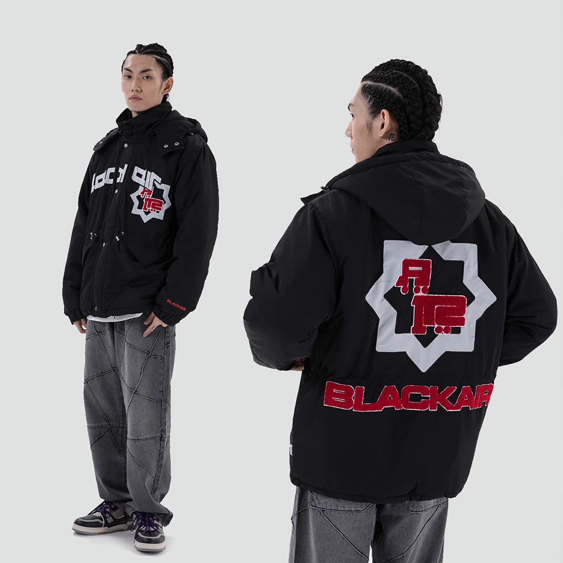 ATSUNNY Fashion Harajuku Parkas Oversize Men Casual Thicken with Cotton Jackt Autumn and Winter Clothes Streetwear Winter Coat