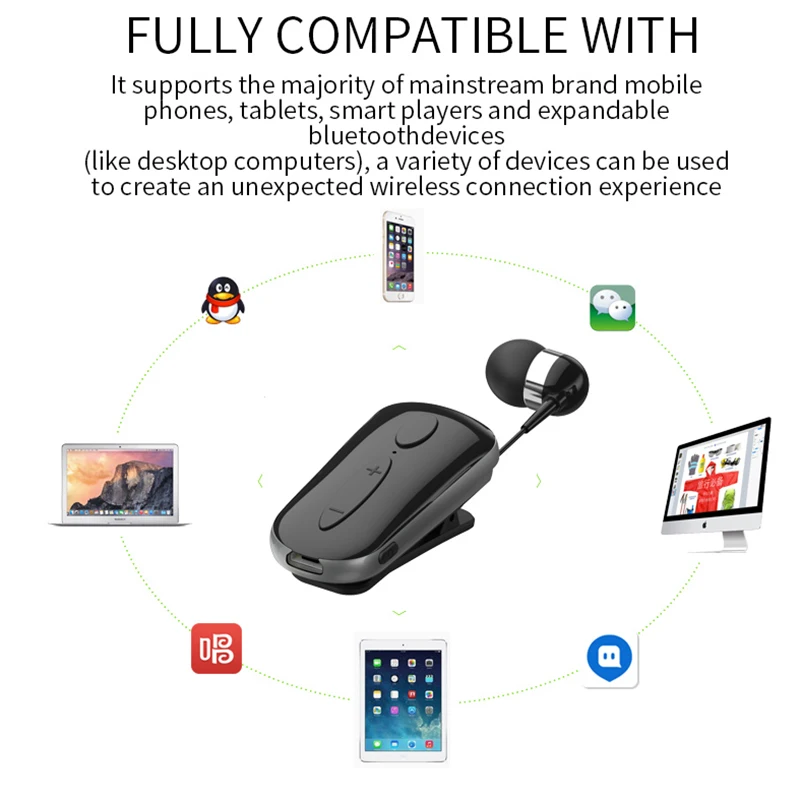 Bluetooth-гарнитура спортивные наушники с телескопическим зажимом роскошные