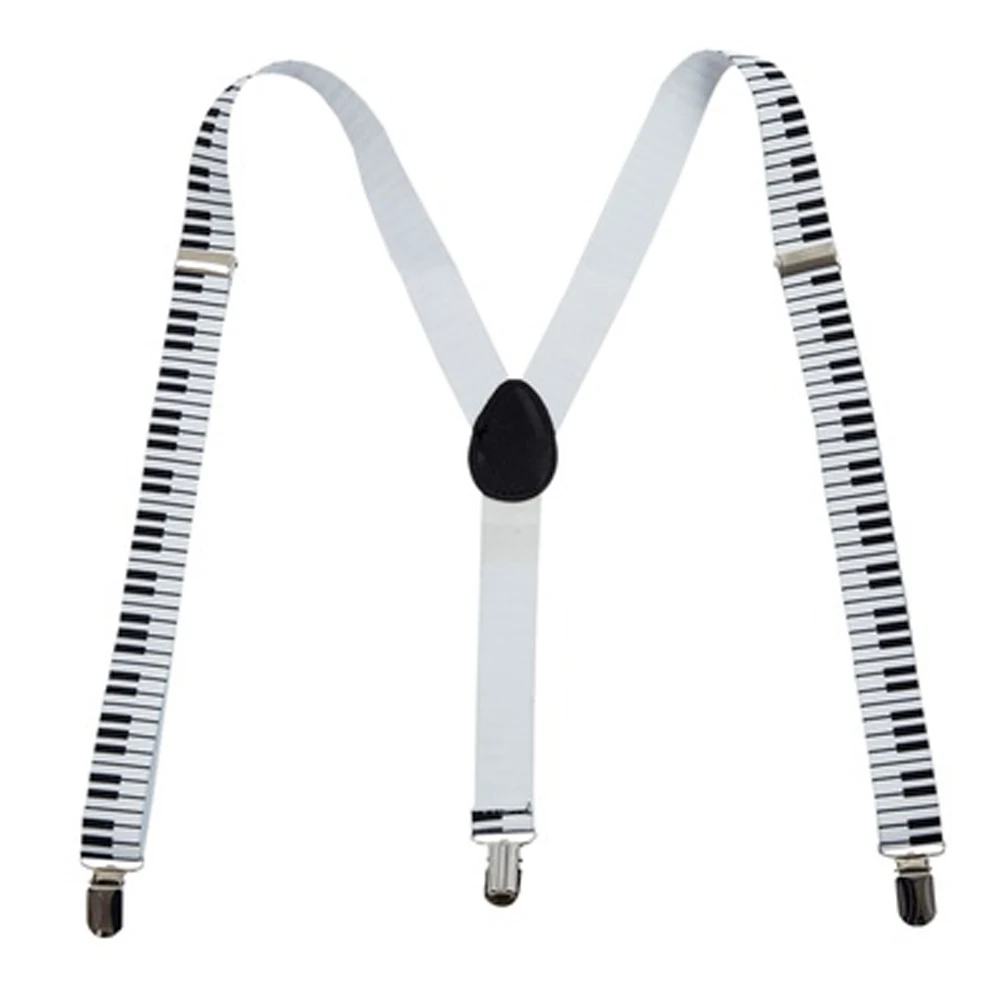 

Y-back Across Vintage Piano Pattern Clip On Elastic Accessories Adult Casual Unisex Suspenders
