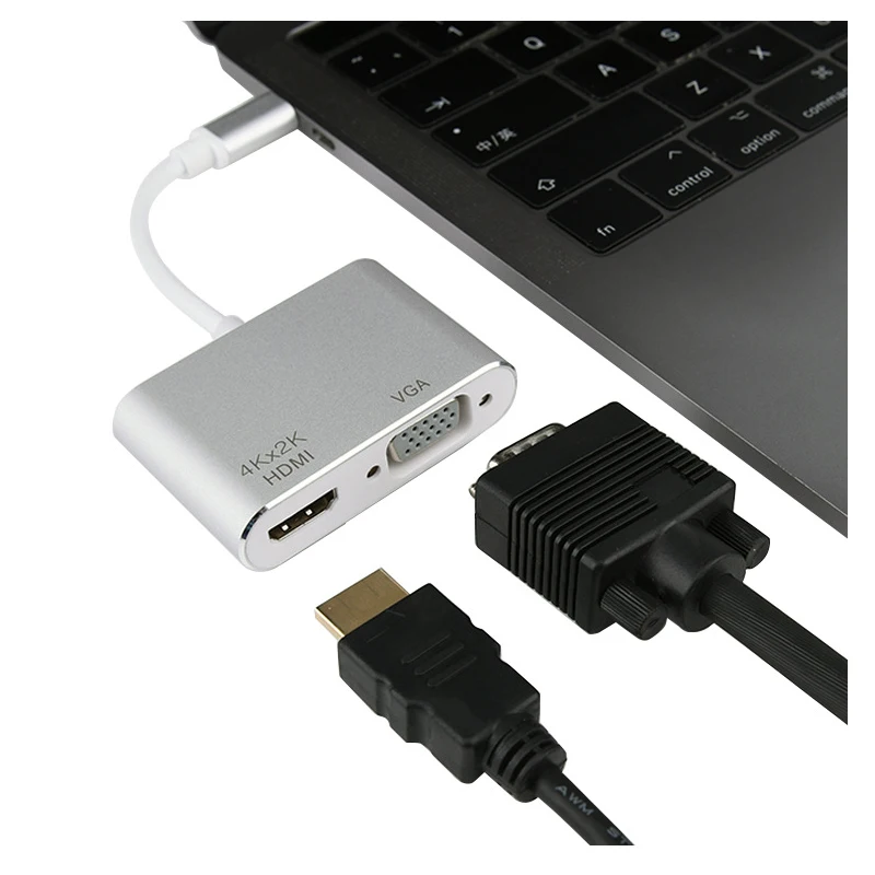 USB C к HDMI VGA адаптер 4K Тип 3 1 концентратор видео конвертеры 10 Гбит/с для Macbook Для Huawei