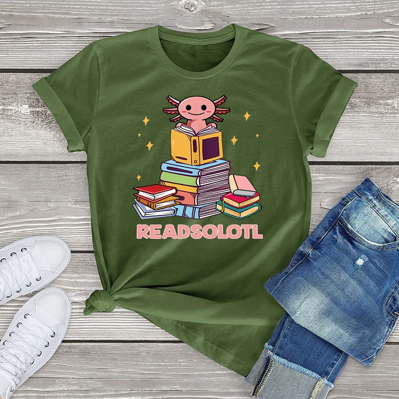 100% хлопок Readsolotl читать книга с коротким рукавом футболка смешной Графический