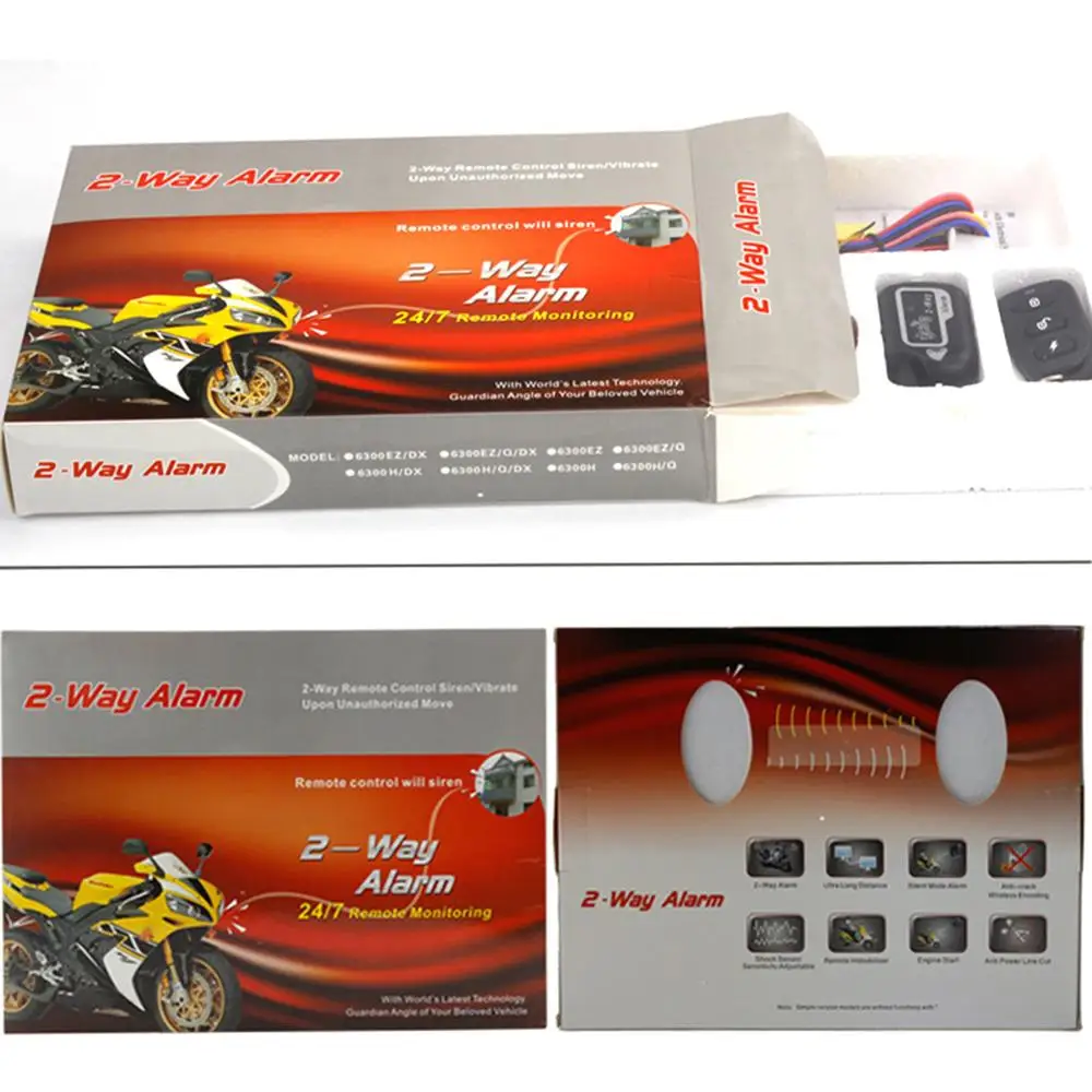 Профессиональная сигнализация для мотоцикла двусторонняя с дистанционным