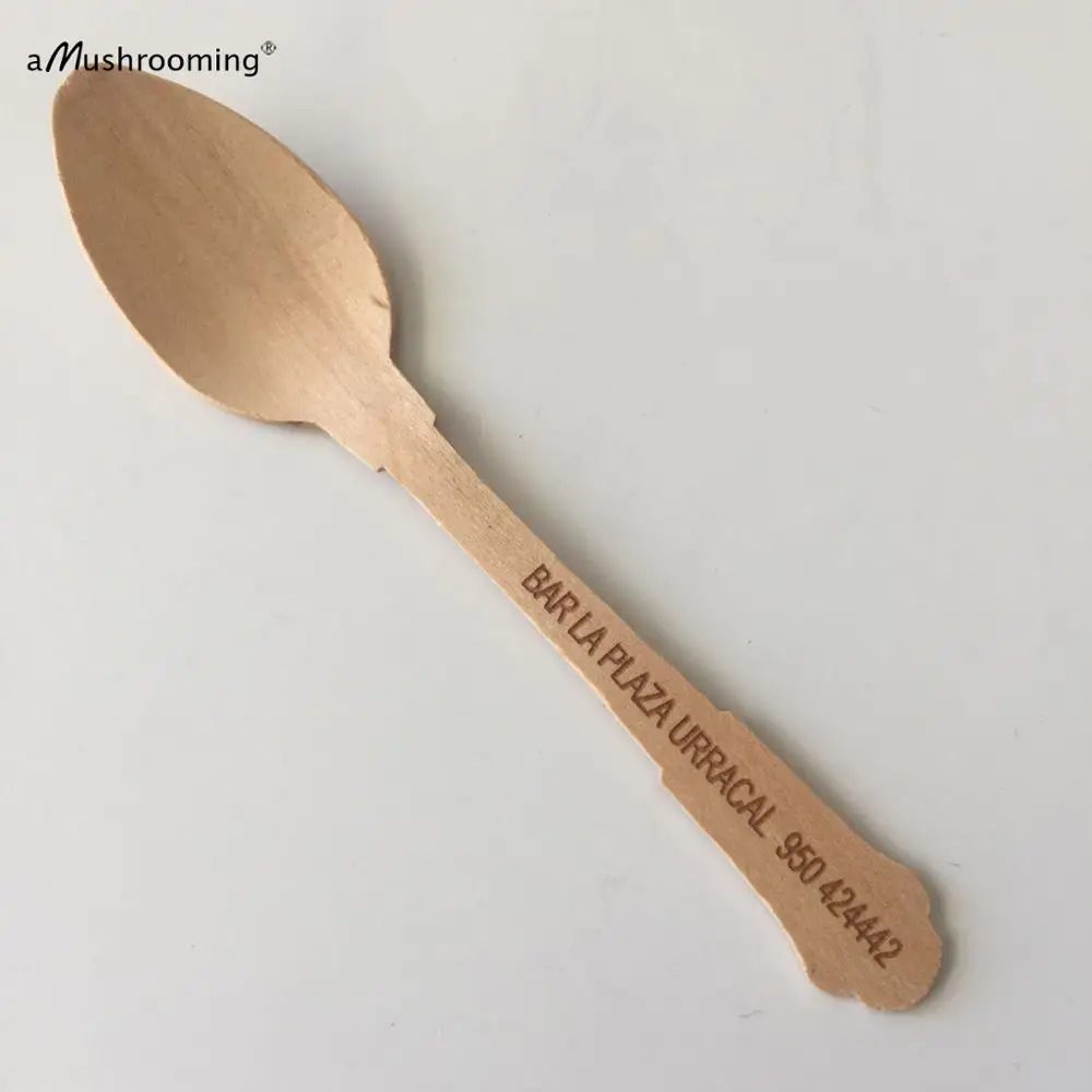 Одноразовые ложки лазерный персонализированные ложка для эспрессо кофе бар