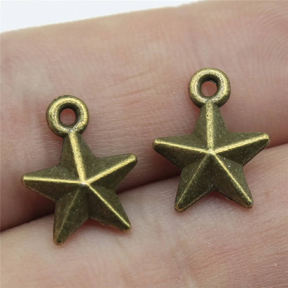 

20pcs 14x11mm 2 Colors Antique Silver Color Antique Bronze Star Charms Small Star Charms Tiny Star Charms
