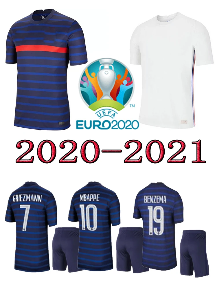 

France soccer jersey 2020 Euro Cup 2021 MBAPPE BENZEMA GRIEZMANN KANTE POGBA Kids Adult socks Maillot de foot set football shirt