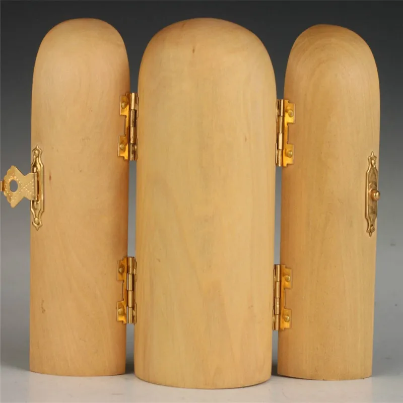 Коллекция уникальный Boxwood три будды статуи буддийская коробка|box figure|box petbox sill |