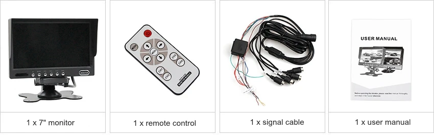 DIYKIT 4PIN DC12V-24V " 4 split Quad ЖК-экран цветной автомобильный монитор заднего вида для автомобиля Грузовик Автобус камера заднего вида