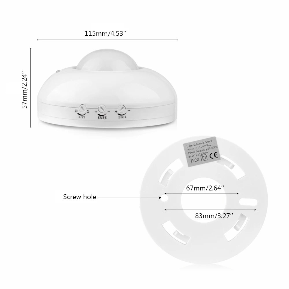 PIR датчик движения Ночной светильник инфракрасный беспроводной с датчиком для