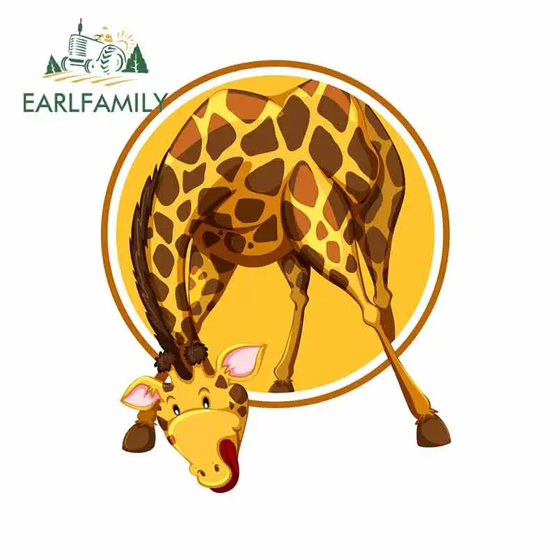 

EARLFAMILY 13 см x 10,6 см для автомобиля с изображением жирафа, модные, тонкие, устойчивые к царапинам водонепроницаемые наклейки для автомобиля, пе...