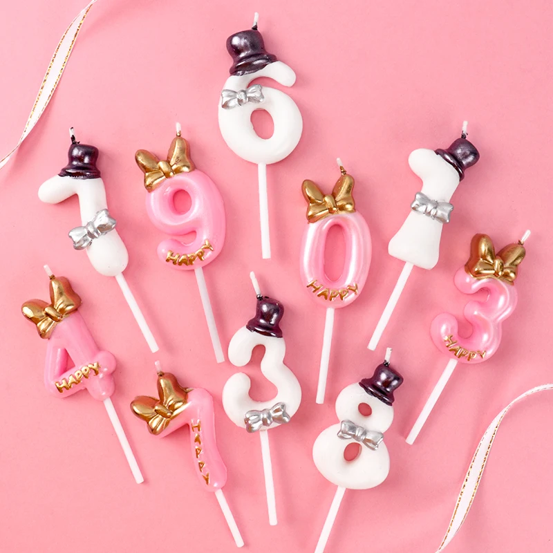 Милые свечи с цифрами на день рождения принцесса принц 0 9 цифр декоративные днем