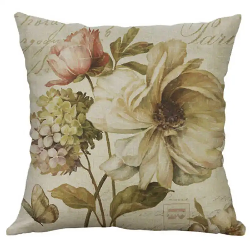 Подушка 18 дюймов в стиле ретро для дома наволочка дивана поясница льняной