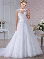 custom made princess lace beading romantic wedding dress 2015 new fashion vestido de noiva renda dress bride free shipping h32