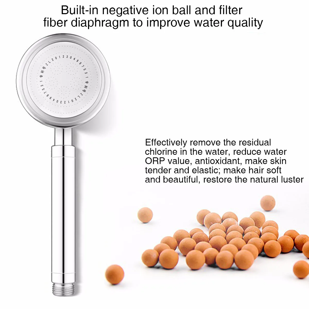 

HOT Aluminum Showerhead Anion shower Experience High Pressure Water Saving Multi-Function Bathroom Handheld Shower Head