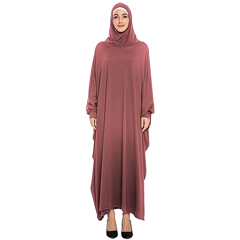 Fuchsia abaya Siskakia, надземные Абая, большой размер, рукав "летучая мышь", мусульманский химар, однотонный, плюс размер, джилбаб, элегантные халаты для женщин, арабский, Новинка - Цвет: Fuchsia abaya