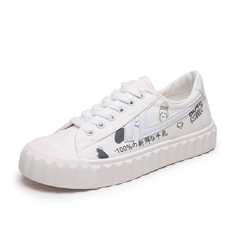 

New Fashion Casual Platform Shoes Women Solid Color Flats Lace up Comfort Canvas Vulcanized Shoes Female Sneakers U12-01