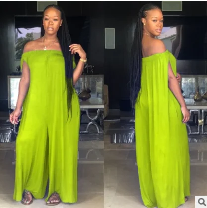 Женский свободный комбинезон без рукавов повседневный однотонный длинный в