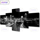 5 шт., черно-белый городской архитектурный пейзаж, полностью круглая вышивка бриллиантами, мозаичный узор, картина, домашний декор, подарок