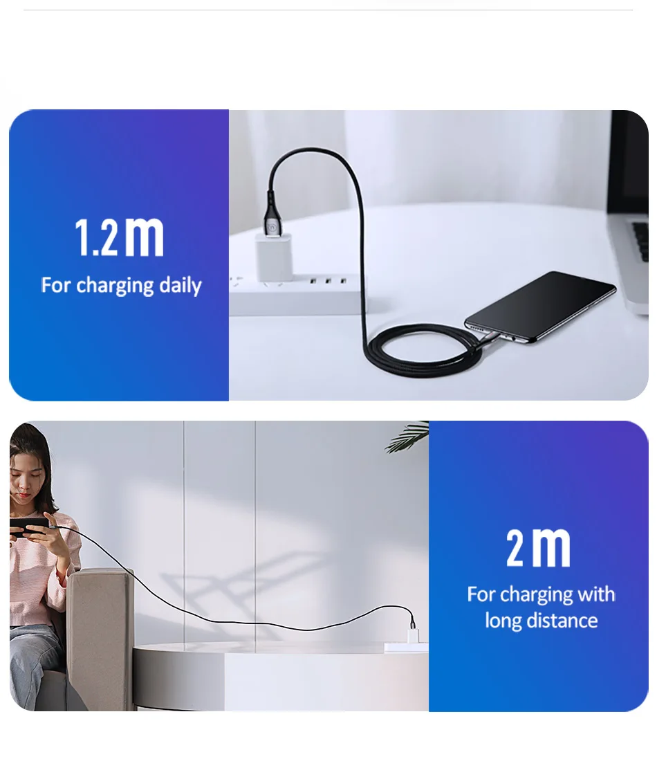 USAMS Micro USB Авто отсоединить кабель QC3.0 USB быстрая зарядка защита умный кабель отключения питания провод данных Android Мобильный Microusb