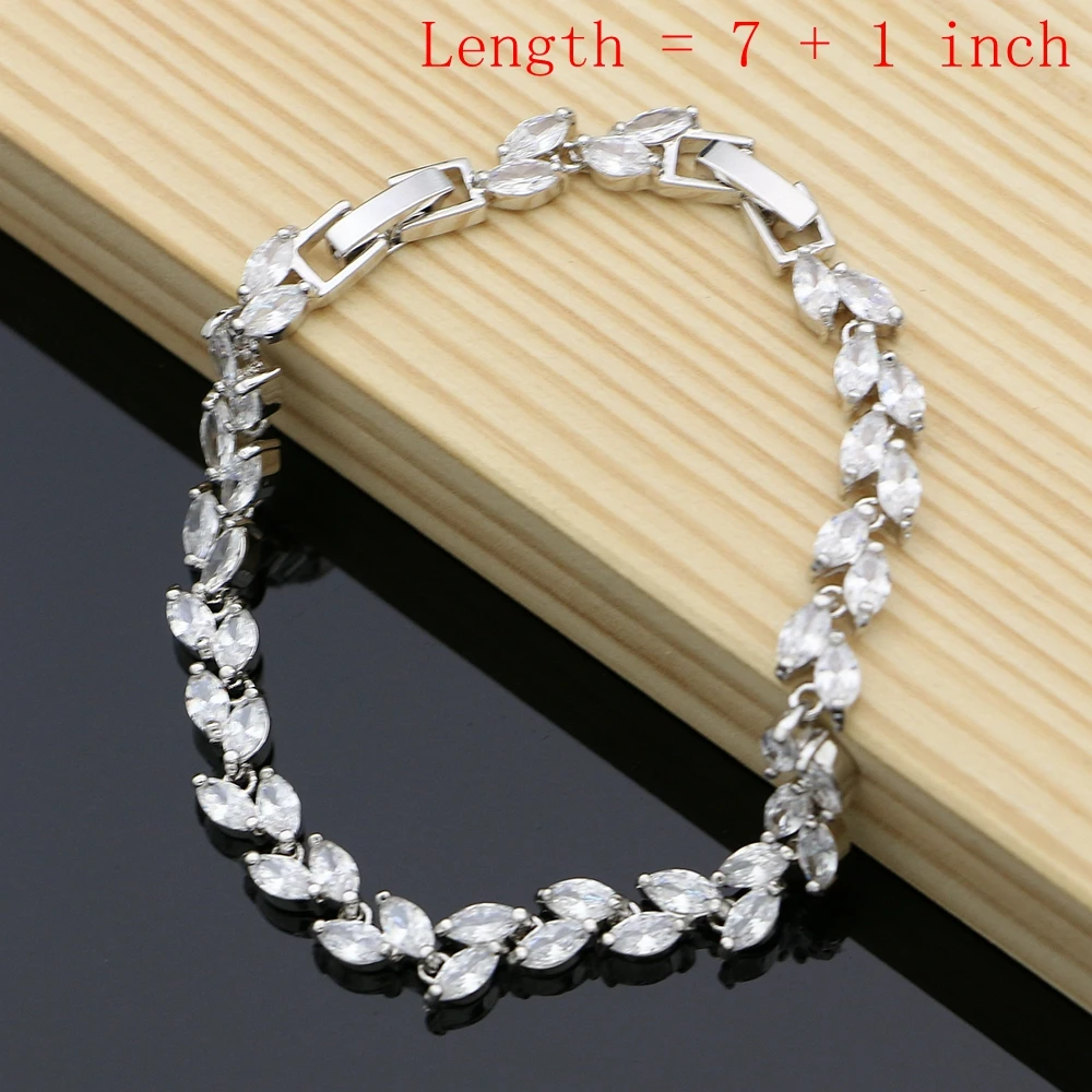 Серебряный Цвет Свадебный Жемчуг Ювелирные наборы натуральный белый циркон