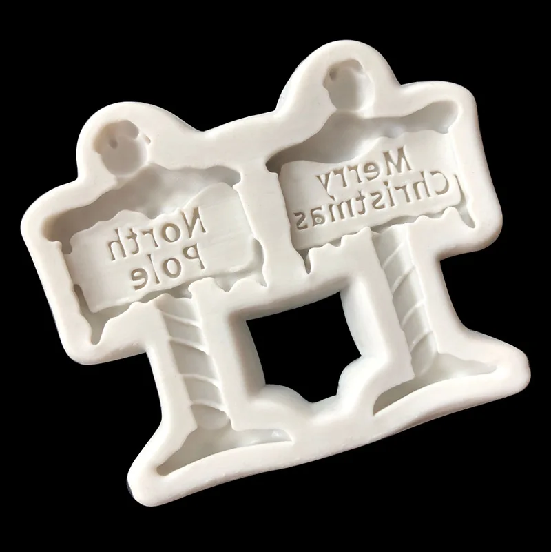 New Cake Decors Fondant Silicone Mold Christmas Road Sign Street Merry Birthday Topper Chocolate | Дом и сад