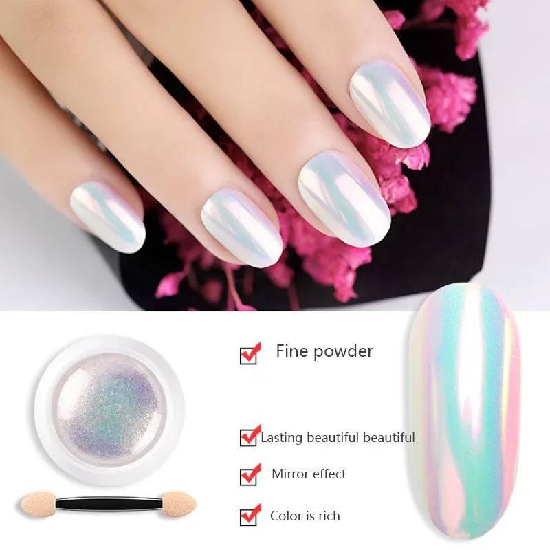 1box Super Fine Chameleon Neon Shell Powder Nail Glitter Mirror Iridescent Glitters Chrome Art Pigment | Красота и здоровье