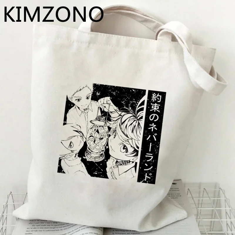 

Сумка для покупок Promised Neverland, хлопковая многоразовая сумка для покупок, сумка для продуктов, сумка, сумка-шоппер, тканые сумки