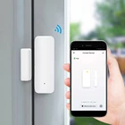 Датчик двериокна Tuya Wi-Fi, умный детектор открытия и закрытия дверей, уведомления от приложения, работает с Alexa Google Home