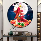 Рукоделие, вышивка крестиком DMC сделай сам, полный набор для вышивки, вышивка с узорами Koi с изображением Луны Китайская вышивка крестиком, напечатанная на Canvan