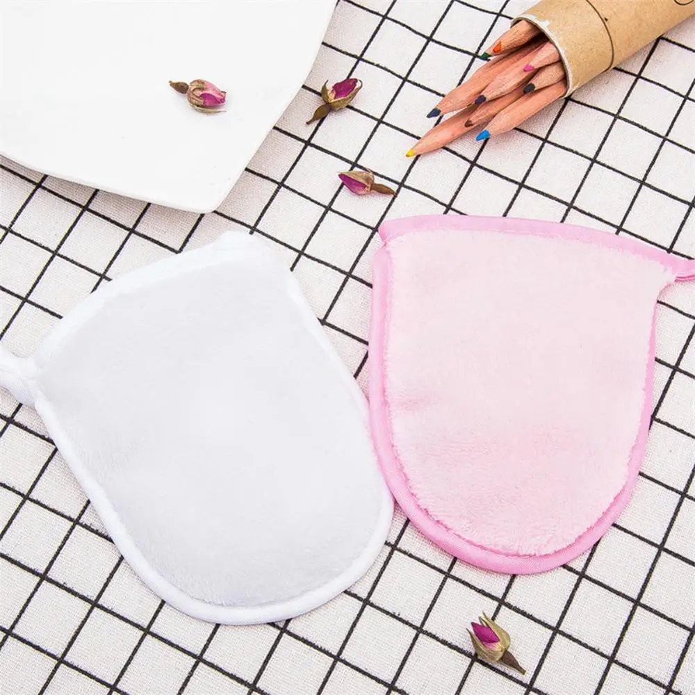 Многоразовые мягкие перчатки для снятия макияжа Pinnk белая ткань из микрофибры