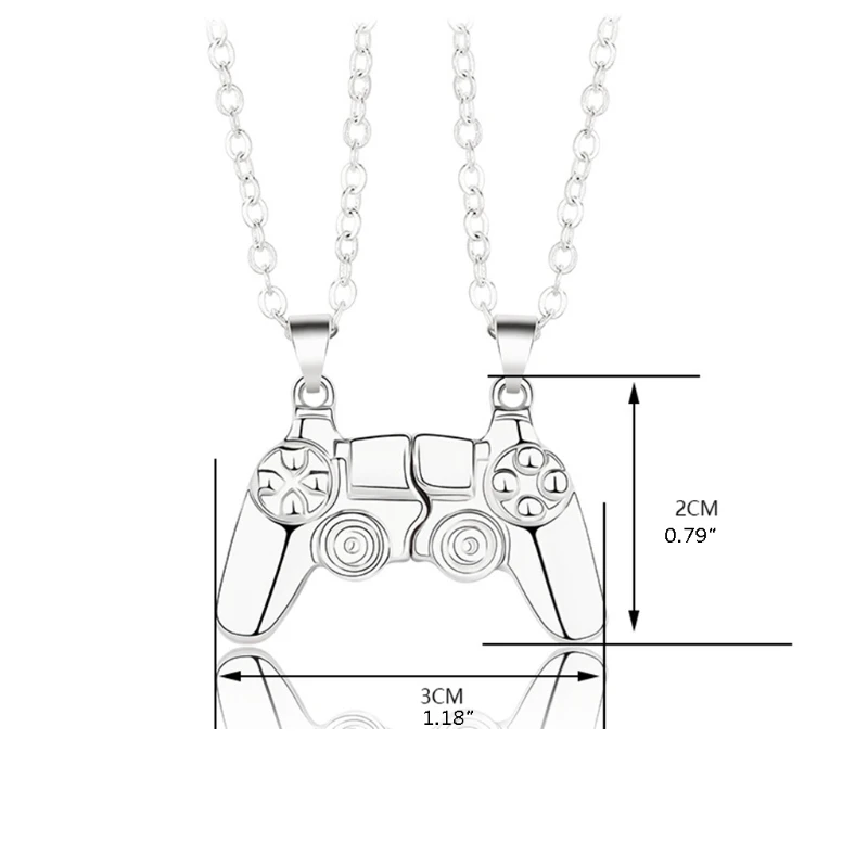 2pcs/Set Magnetic Game Controller Couple Necklace with Gold/Silver Color PS4 Console Pendant Valentine's Day Gift | Украшения и