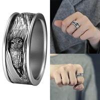 punk creative mens owl animal finger ring unisex women silver color vintage biker viking party fashion jewelry size 6 13