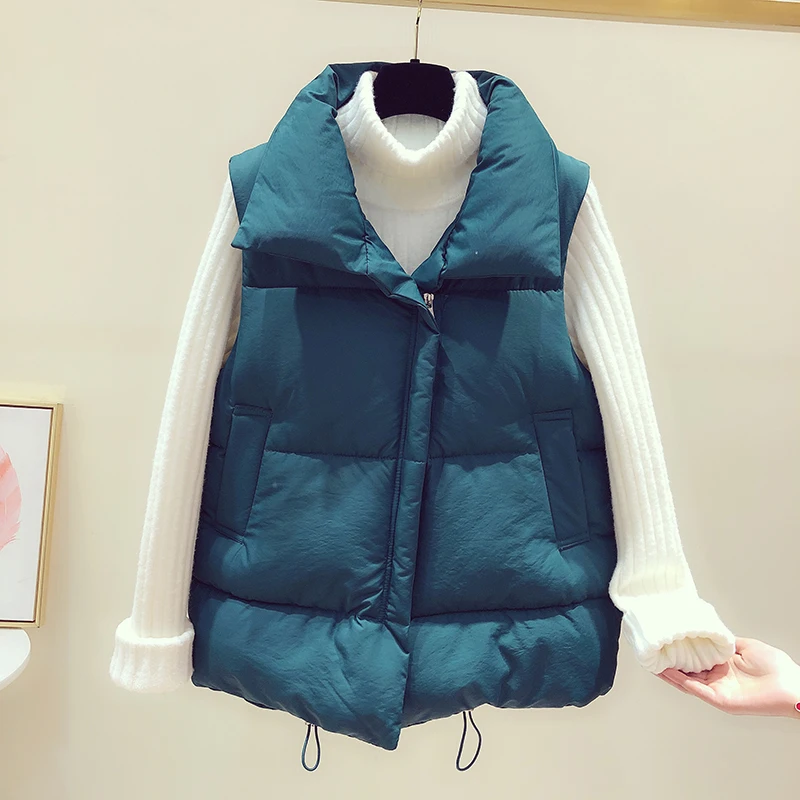 Женский Теплый жилет без рукавов бежевая черная зеленая безрукавка с подкладкой