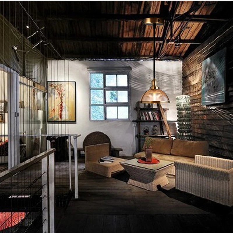 Винтажные потолочные светильники в стиле индастриал Медные подвесные лофт