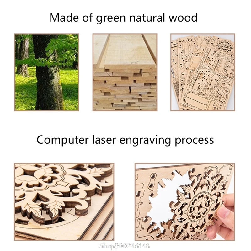 

3D Assembled Creative DIY Puzzle Wooden Mechanical Transmission Antique Jewelry Box Model Toy N26 20 Dropship