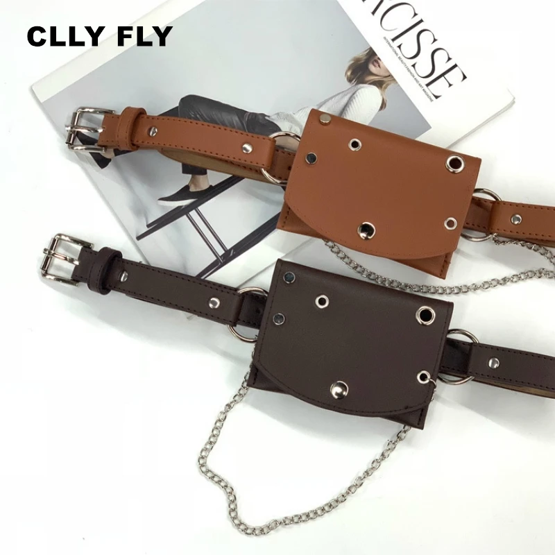 Женская поясная сумка кожаные женские поясные сумки на цепочке модная забавная