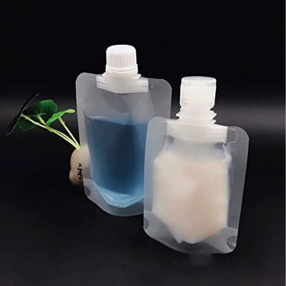 

Stand Up Spout Pouch Plastic Subpack The Liquid Refillable Bottles Transparent Clamshell Packaging Makeup Packing Bag