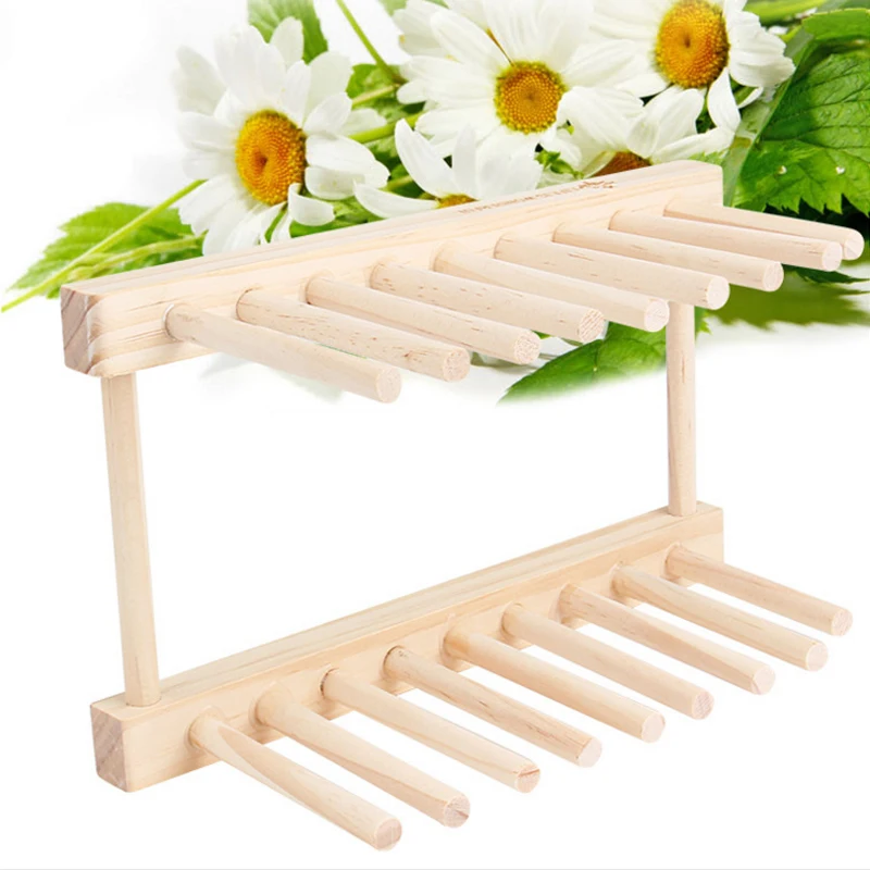 Бревенчатая тарелка сливная стойка посуда для сушки хранения