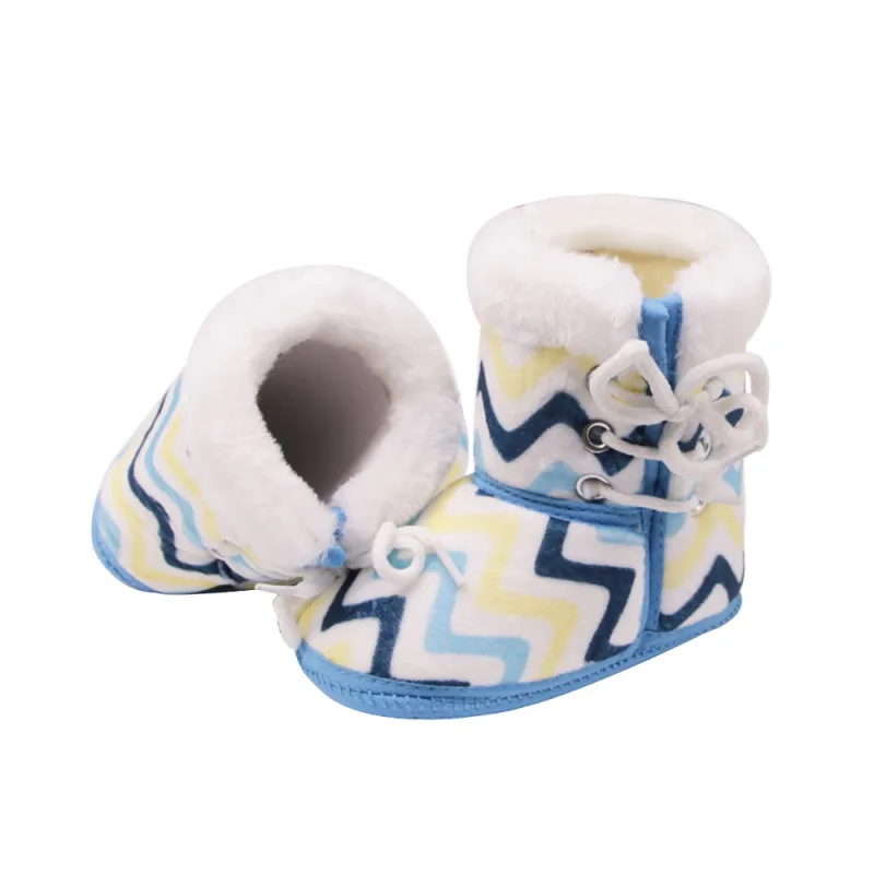 Зимняя детская обувь для новорожденных девочек и мальчиков с милым принтом